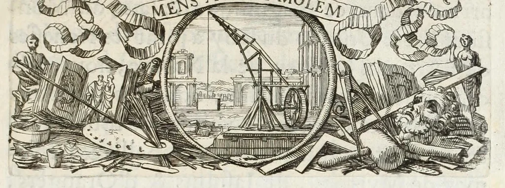 An illustration from Entretiens sur les vies et sur les ouvrages des plus excellens peintres anciens et modernes, 1682, leaf 7