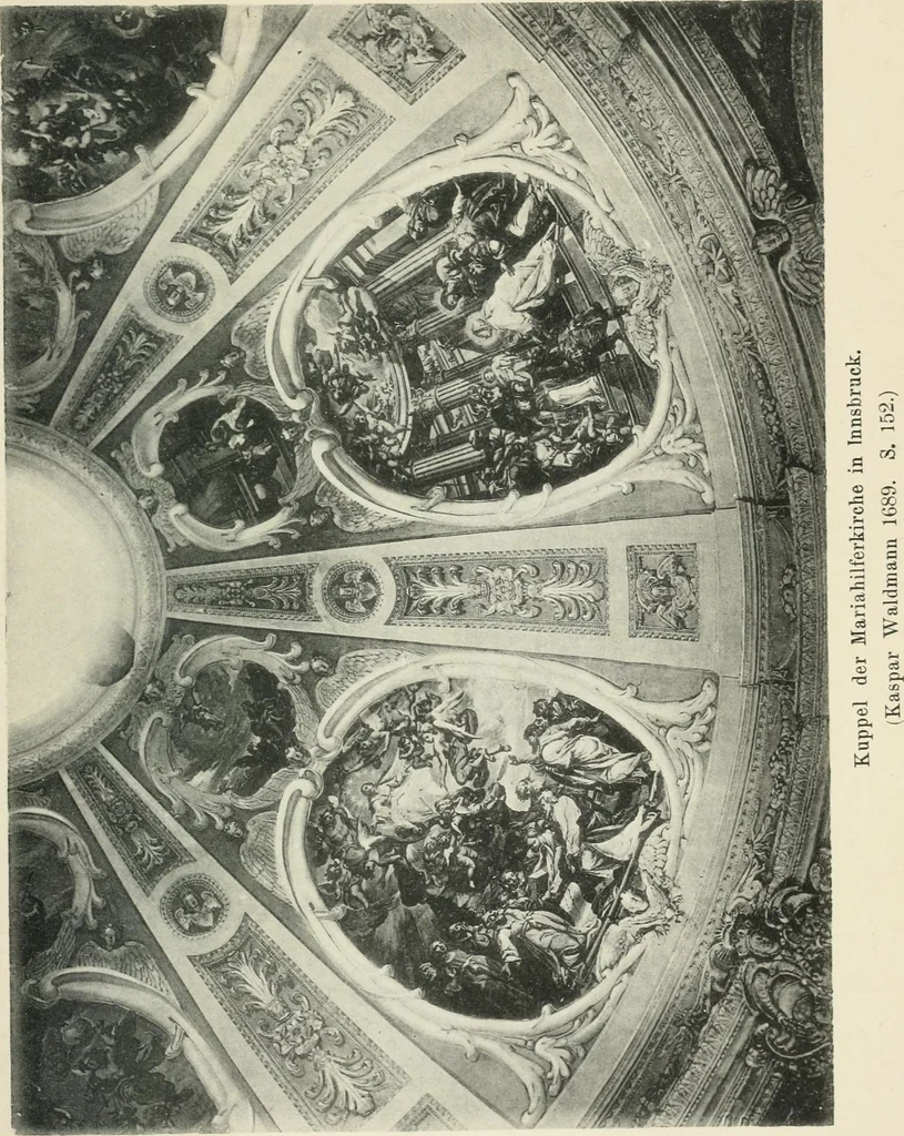 An illustration from Die Entwicklung der barocken Decken-malerei in Tirol. Mit 44 Tafeln und 6 Doppeltafeln, 1912, leaf 456