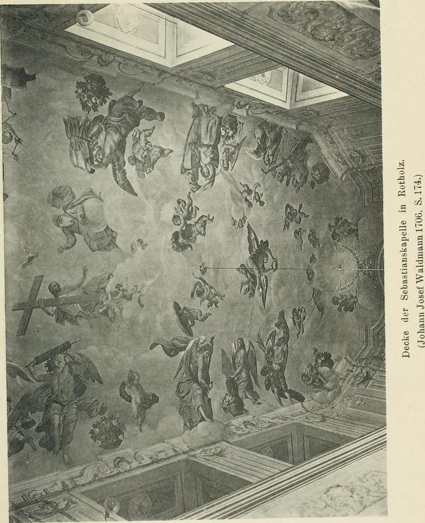 An illustration from Die Entwicklung der barocken Decken-malerei in Tirol. Mit 44 Tafeln und 6 Doppeltafeln, 1912, leaf 464