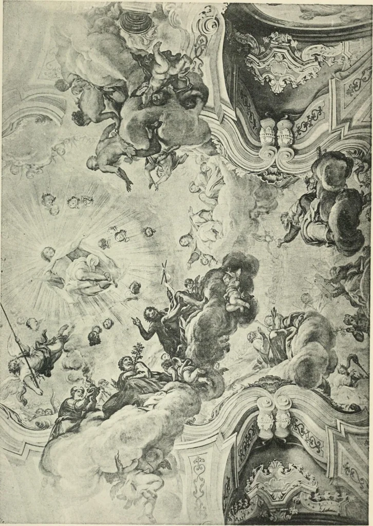 An illustration from Die Entwicklung der barocken Decken-malerei in Tirol. Mit 44 Tafeln und 6 Doppeltafeln, 1912, leaf 478