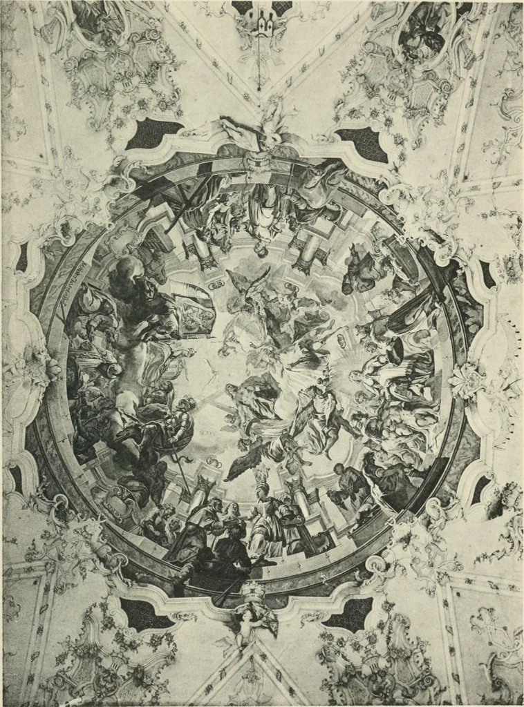An illustration from Die Entwicklung der barocken Decken-malerei in Tirol. Mit 44 Tafeln und 6 Doppeltafeln, 1912, leaf 486