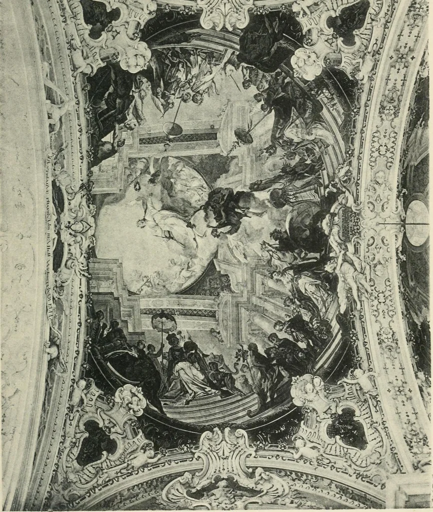 An illustration from Die Entwicklung der barocken Decken-malerei in Tirol. Mit 44 Tafeln und 6 Doppeltafeln, 1912, leaf 488