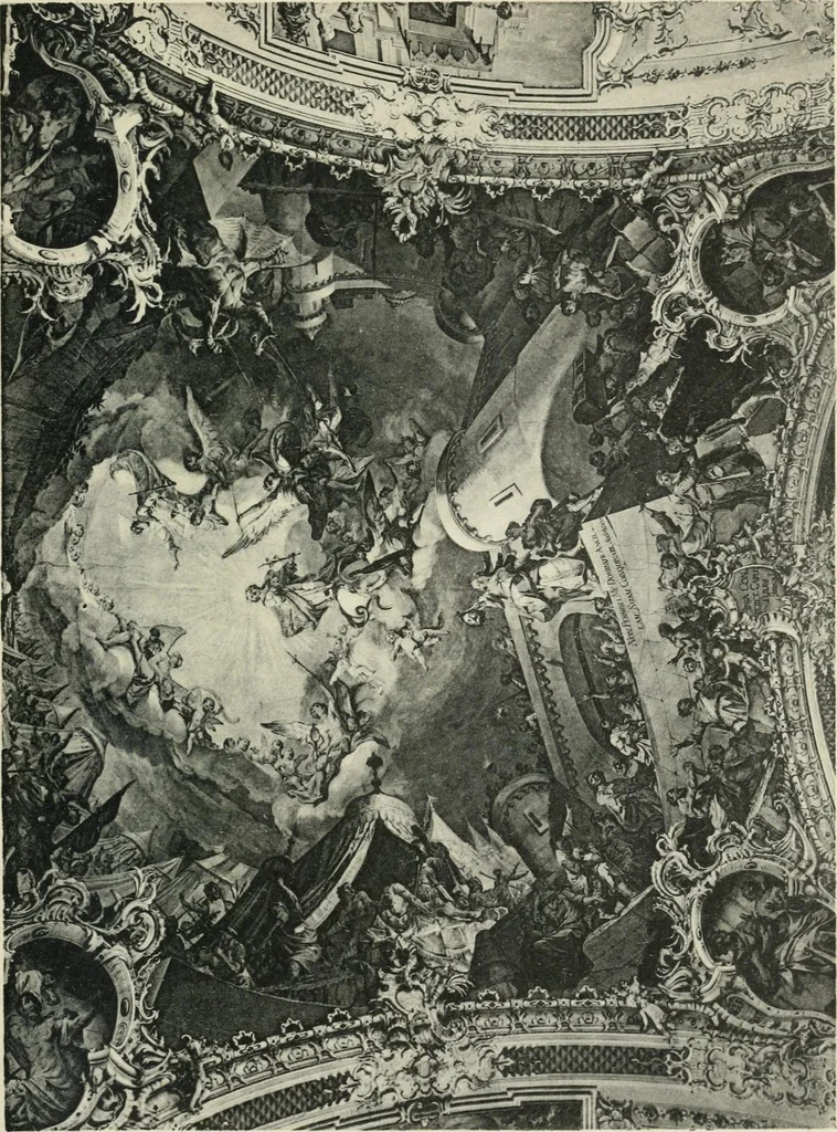 An illustration from Die Entwicklung der barocken Decken-malerei in Tirol. Mit 44 Tafeln und 6 Doppeltafeln, 1912, leaf 504
