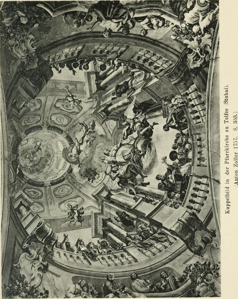 An illustration from Die Entwicklung der barocken Decken-malerei in Tirol. Mit 44 Tafeln und 6 Doppeltafeln, 1912, leaf 516
