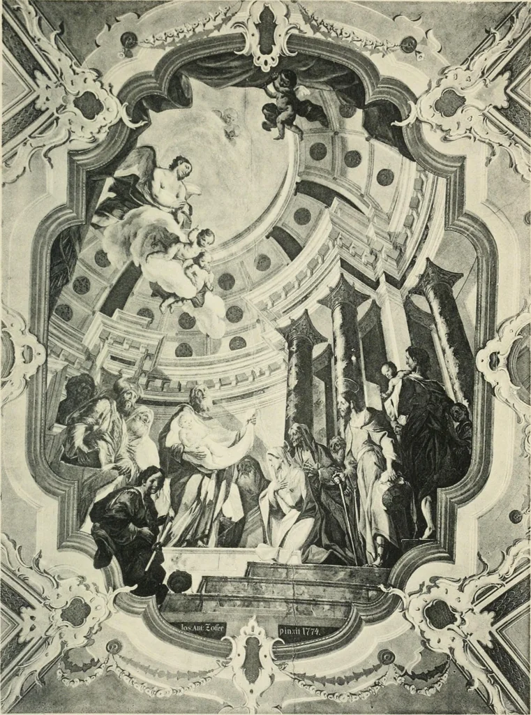 An illustration from Die Entwicklung der barocken Decken-malerei in Tirol. Mit 44 Tafeln und 6 Doppeltafeln, 1912, leaf 528