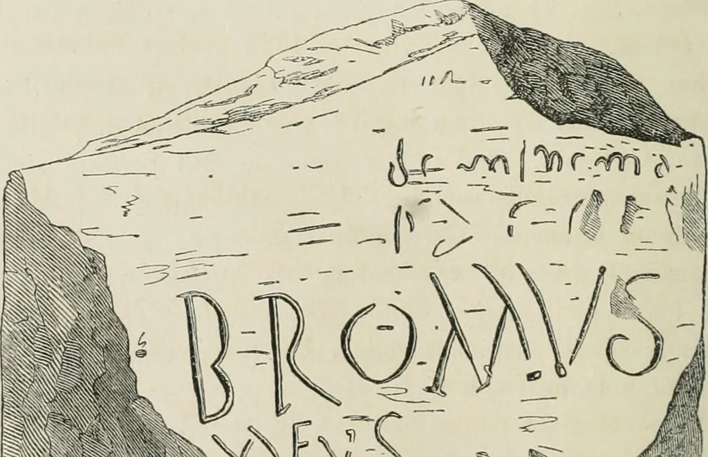 An illustration from Ephemeris Epigraphica; Corporis inscriptionum latinarum supplementum. Edita iussu Instituti archaeologici Romani, 1872, leaf 141