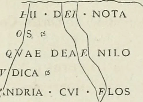 An illustration from Ephemeris Epigraphica; Corporis inscriptionum latinarum supplementum. Edita iussu Instituti archaeologici Romani, 1872, leaf 310