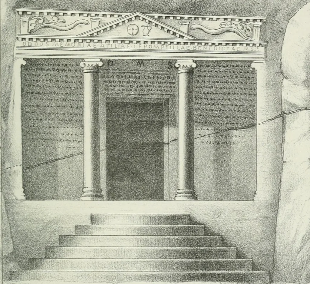 An illustration from Ephemeris Epigraphica; Corporis inscriptionum latinarum supplementum. Edita iussu Instituti archaeologici Romani, 1872, leaf 622