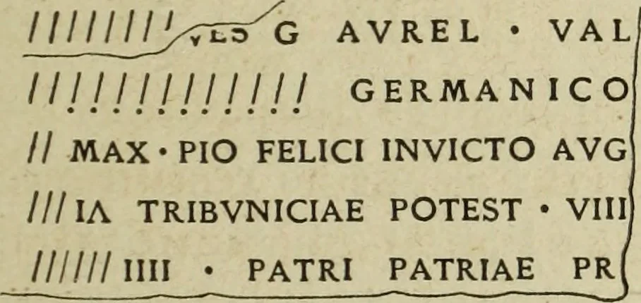 An illustration from Ephemeris epigraphica : Corporis inscriptionum Latinarum supplementum, 1872, leaf 130