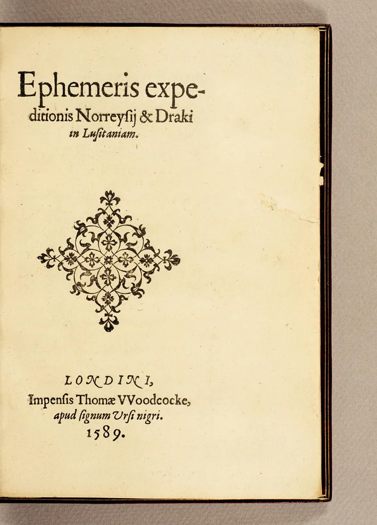 An illustration from Ephemeris expeditionis Norreysij & Draki in Lusitaniam, 1589, leaf 7