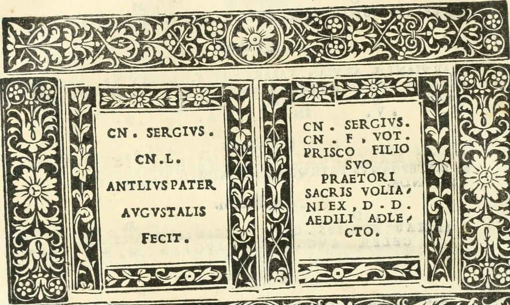 An illustration from Epigrammata antiqvae vrbis .., 1521, leaf 135