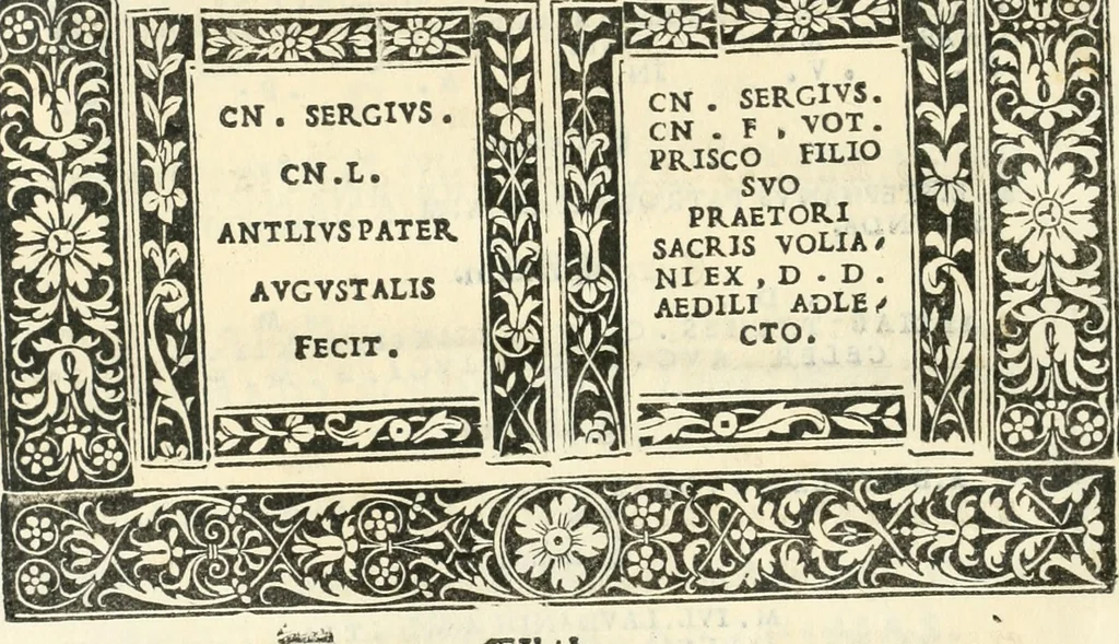An illustration from Epigrammata antiqvae vrbis .., 1521, leaf 135