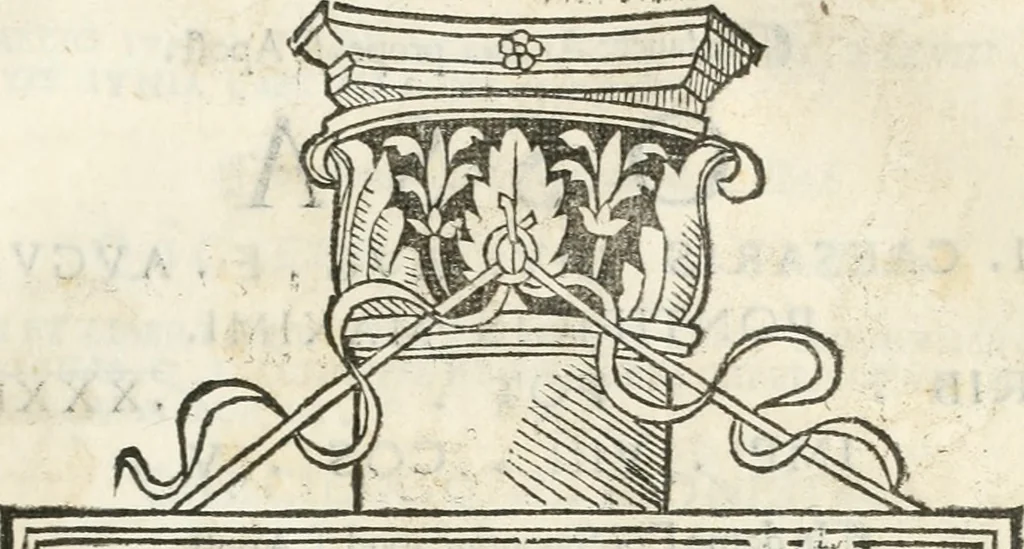 An illustration from Epigrammata antiqvae vrbis .., 1521, leaf 144