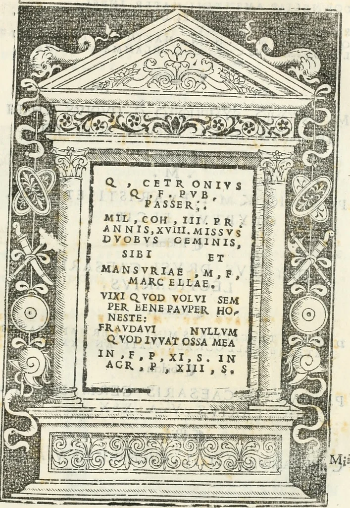 An illustration from Epigrammata antiqvae vrbis .., 1521, leaf 156