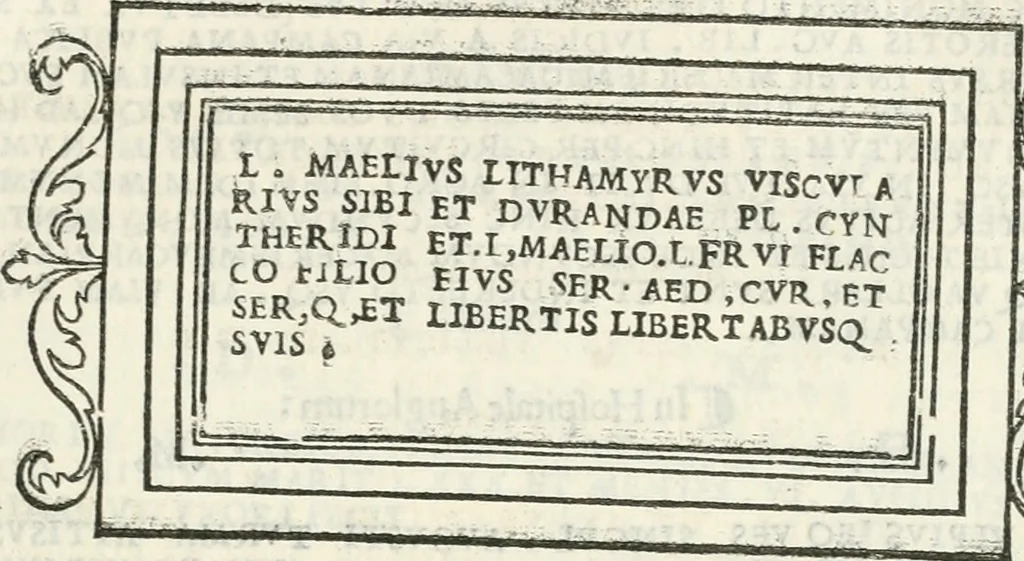 An illustration from Epigrammata antiqvae vrbis .., 1521, leaf 342