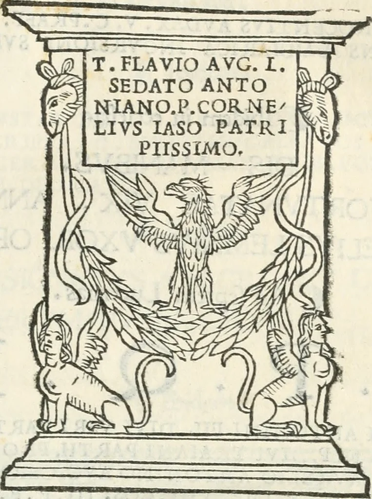 An illustration from Epigrammata antiqvae vrbis .., 1521, leaf 74