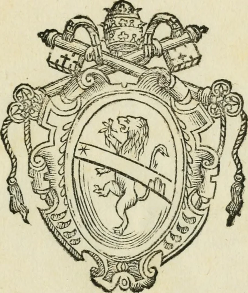An illustration from Epigrammata Gvilielmi Blanci albiensis ivrisconsvlti in obeliscvm : mirae magnitudinis ex Aegypto quondam à Caio Caligula Romam aduectum, & deinde in Circo Vaticano erectum : iamq. ruderibus penè obrutum in mediam S. Petri aream à Sixto V. Pont. Max. translatum, & superimposita Cruce Christianae Religioni dedicatum : accesserunt ad S.D.N. Sixtvm V. Pont. Max. aliquot eiusdem Blanci anagrammata & epigrammata : cum libello de ratione anagrammatismi ad lectorem, 1586, leaf 58