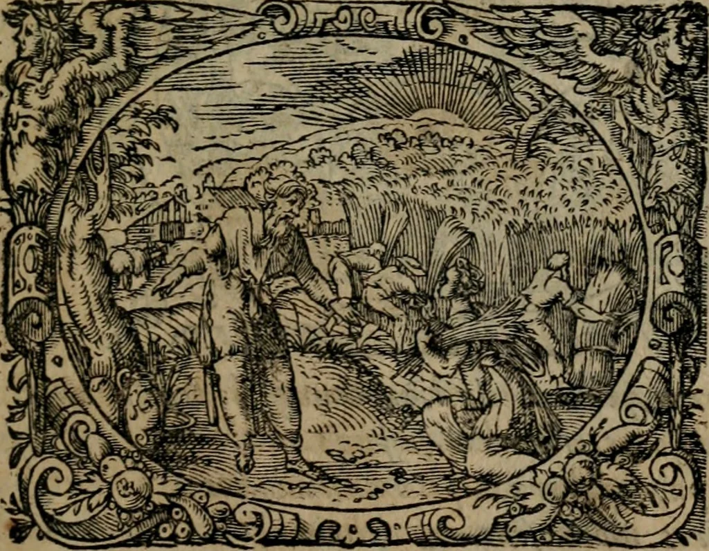 An illustration from Epigrammata Philippi Melanthonis selectiora : formvlis precvm, historiis, paraphrasi dictorum diuinorum, & sententijs grauissimis maxime insignia, 1583, leaf 120