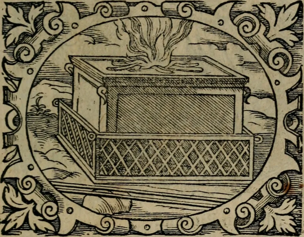 An illustration from Epigrammata Philippi Melanthonis selectiora : formvlis precvm, historiis, paraphrasi dictorum diuinorum, & sententijs grauissimis maxime insignia, 1583, leaf 154
