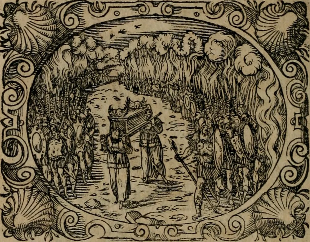 An illustration from Epigrammata Philippi Melanthonis selectiora : formvlis precvm, historiis, paraphrasi dictorum diuinorum, & sententijs grauissimis maxime insignia, 1583, leaf 163