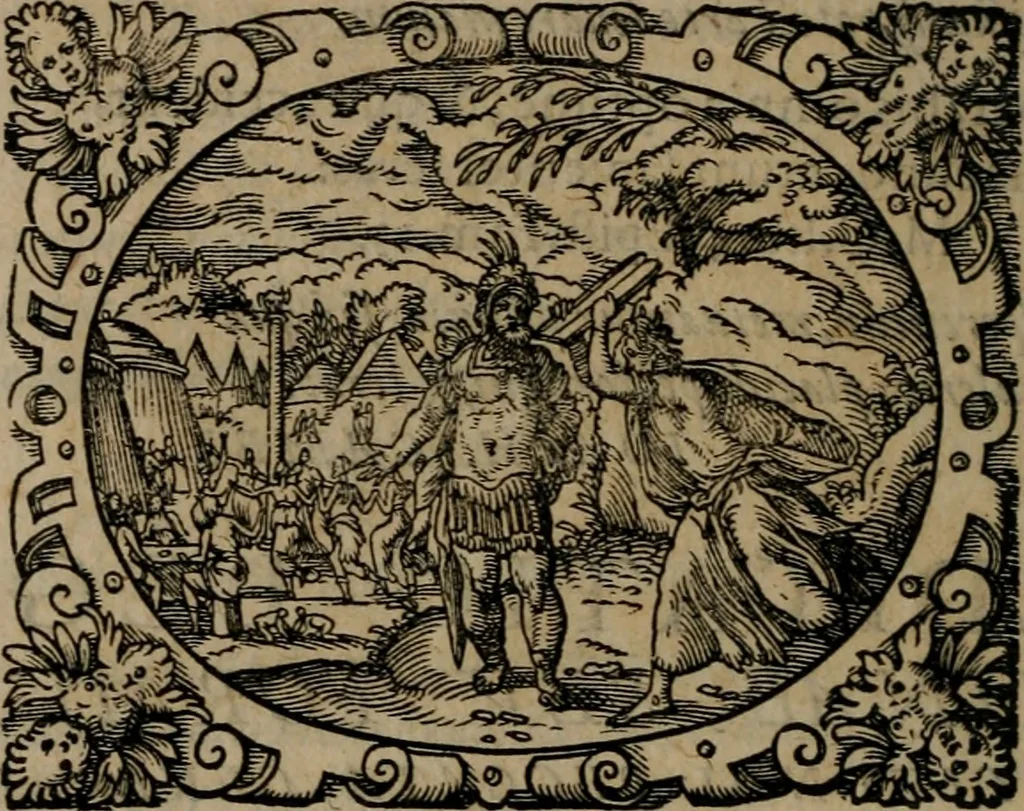 An illustration from Epigrammata Philippi Melanthonis selectiora : formvlis precvm, historiis, paraphrasi dictorum diuinorum, & sententijs grauissimis maxime insignia, 1583, leaf 177