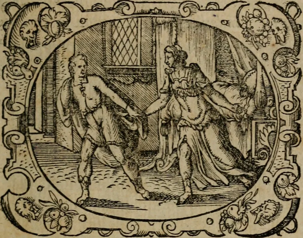 An illustration from Epigrammata Philippi Melanthonis selectiora : formvlis precvm, historiis, paraphrasi dictorum diuinorum, & sententijs grauissimis maxime insignia, 1583, leaf 184