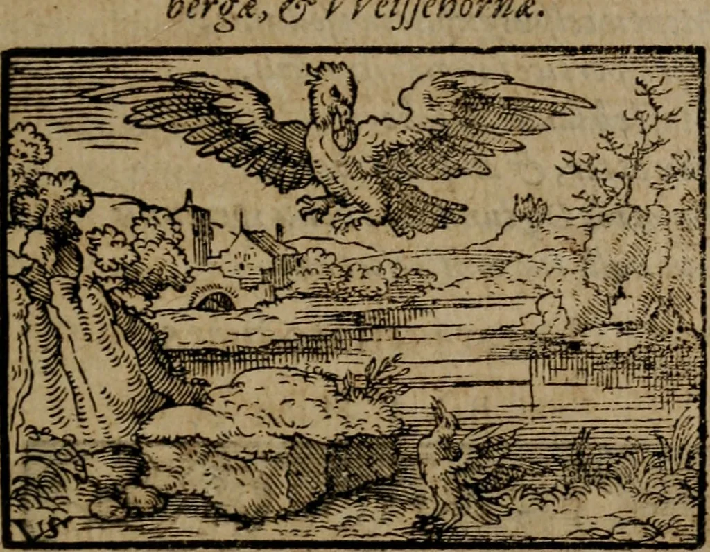 An illustration from Epigrammata Philippi Melanthonis selectiora : formvlis precvm, historiis, paraphrasi dictorum diuinorum, & sententijs grauissimis maxime insignia, 1583, leaf 254