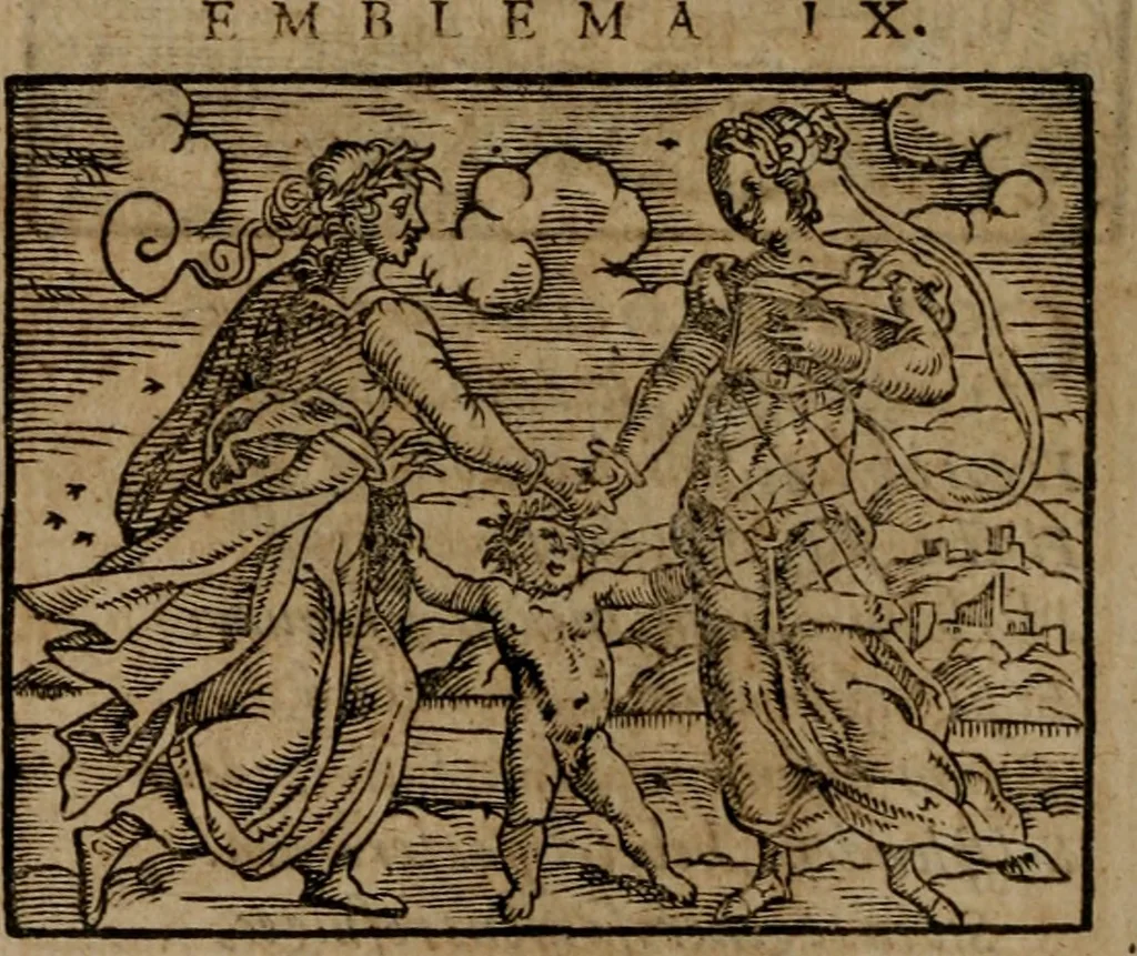 An illustration from Epigrammata Philippi Melanthonis selectiora : formvlis precvm, historiis, paraphrasi dictorum diuinorum, & sententijs grauissimis maxime insignia, 1583, leaf 255