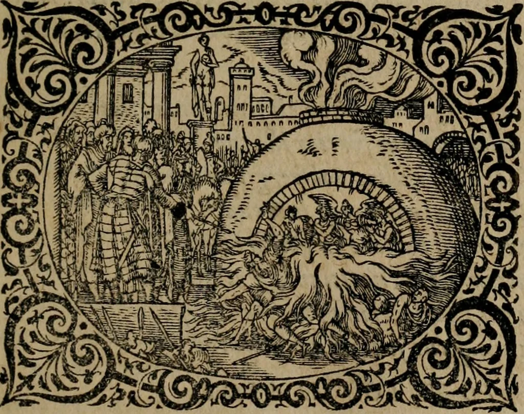 An illustration from Epigrammata Philippi Melanthonis selectiora : formvlis precvm, historiis, paraphrasi dictorum diuinorum, & sententijs grauissimis maxime insignia, 1583, leaf 26