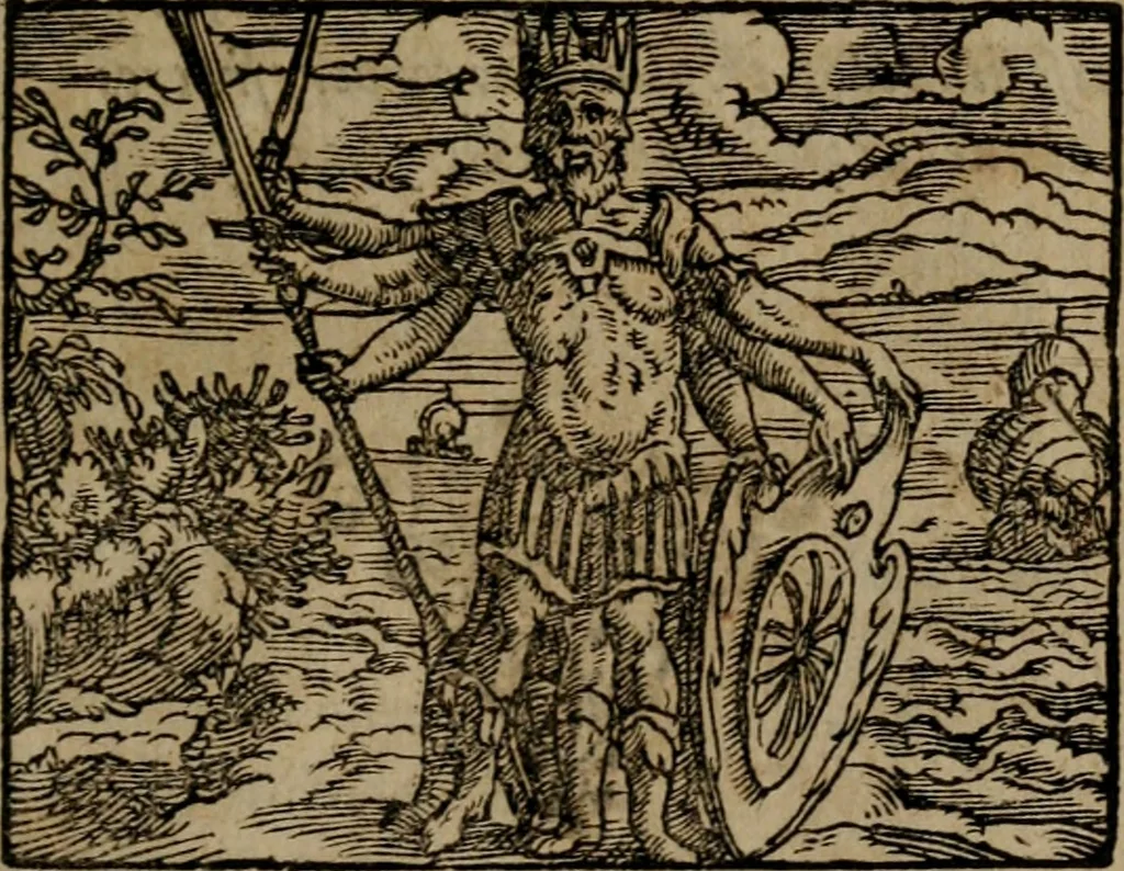 An illustration from Epigrammata Philippi Melanthonis selectiora : formvlis precvm, historiis, paraphrasi dictorum diuinorum, & sententijs grauissimis maxime insignia, 1583, leaf 270