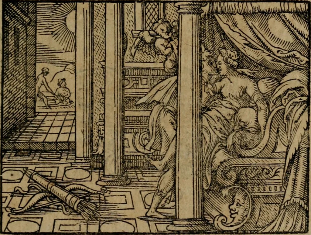An illustration from Epigrammata Philippi Melanthonis selectiora : formvlis precvm, historiis, paraphrasi dictorum diuinorum, & sententijs grauissimis maxime insignia, 1583, leaf 304