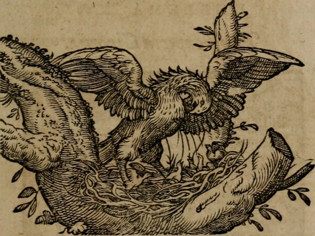 An illustration from Epigrammata Philippi Melanthonis selectiora : formvlis precvm, historiis, paraphrasi dictorum diuinorum, & sententijs grauissimis maxime insignia, 1583, leaf 316