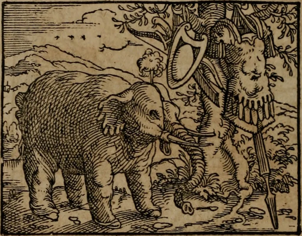 An illustration from Epigrammata Philippi Melanthonis selectiora : formvlis precvm, historiis, paraphrasi dictorum diuinorum, & sententijs grauissimis maxime insignia, 1583, leaf 321