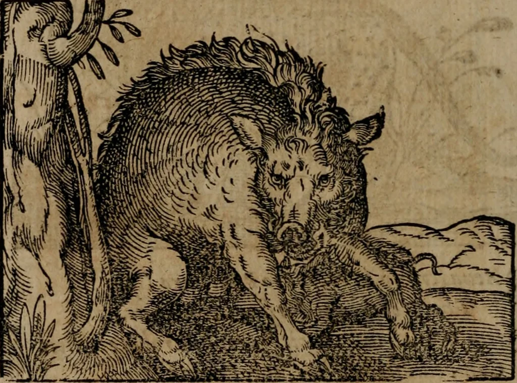 An illustration from Epigrammata Philippi Melanthonis selectiora : formvlis precvm, historiis, paraphrasi dictorum diuinorum, & sententijs grauissimis maxime insignia, 1583, leaf 323
