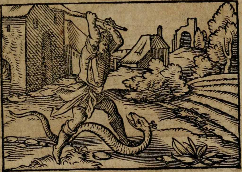 An illustration from Epigrammata Philippi Melanthonis selectiora : formvlis precvm, historiis, paraphrasi dictorum diuinorum, & sententijs grauissimis maxime insignia, 1583, leaf 324