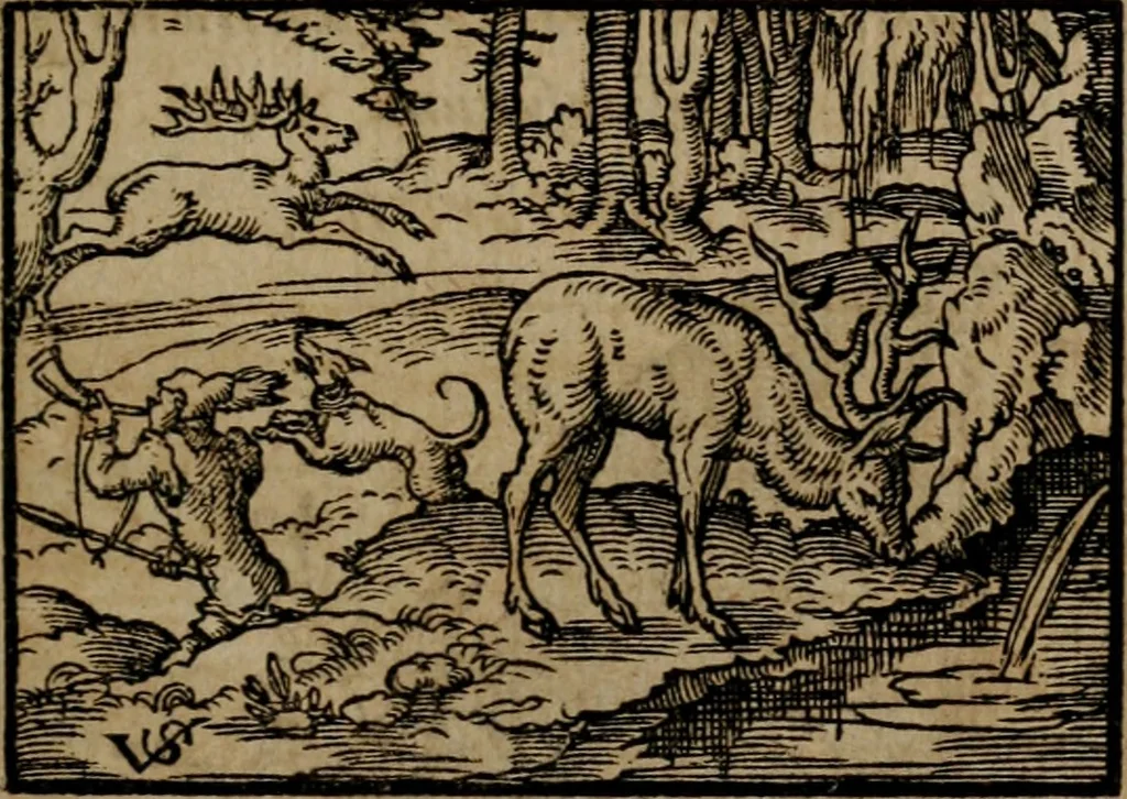 An illustration from Epigrammata Philippi Melanthonis selectiora : formvlis precvm, historiis, paraphrasi dictorum diuinorum, & sententijs grauissimis maxime insignia, 1583, leaf 326