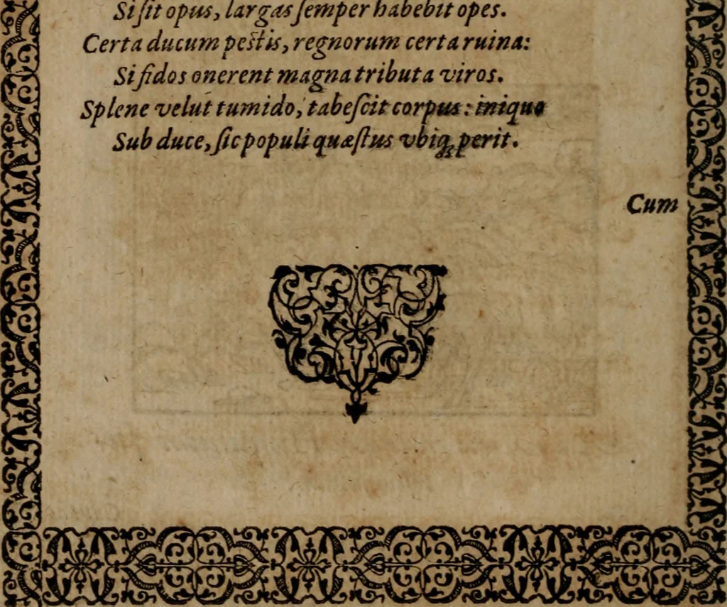 An illustration from Epigrammata Philippi Melanthonis selectiora : formvlis precvm, historiis, paraphrasi dictorum diuinorum, & sententijs grauissimis maxime insignia, 1583, leaf 329