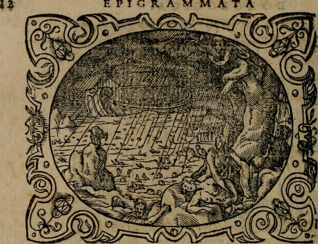 An illustration from Epigrammata Philippi Melanthonis selectiora : formvlis precvm, historiis, paraphrasi dictorum diuinorum, & sententijs grauissimis maxime insignia, 1583, leaf 33