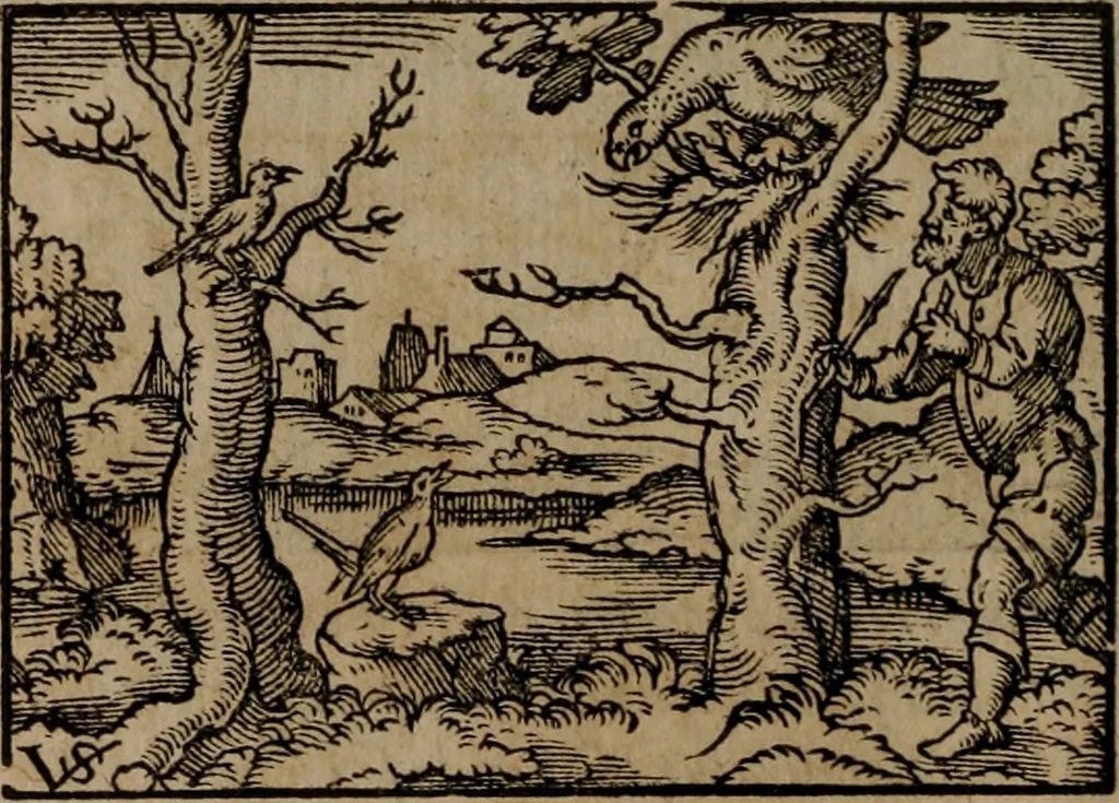 An illustration from Epigrammata Philippi Melanthonis selectiora : formvlis precvm, historiis, paraphrasi dictorum diuinorum, & sententijs grauissimis maxime insignia, 1583, leaf 345