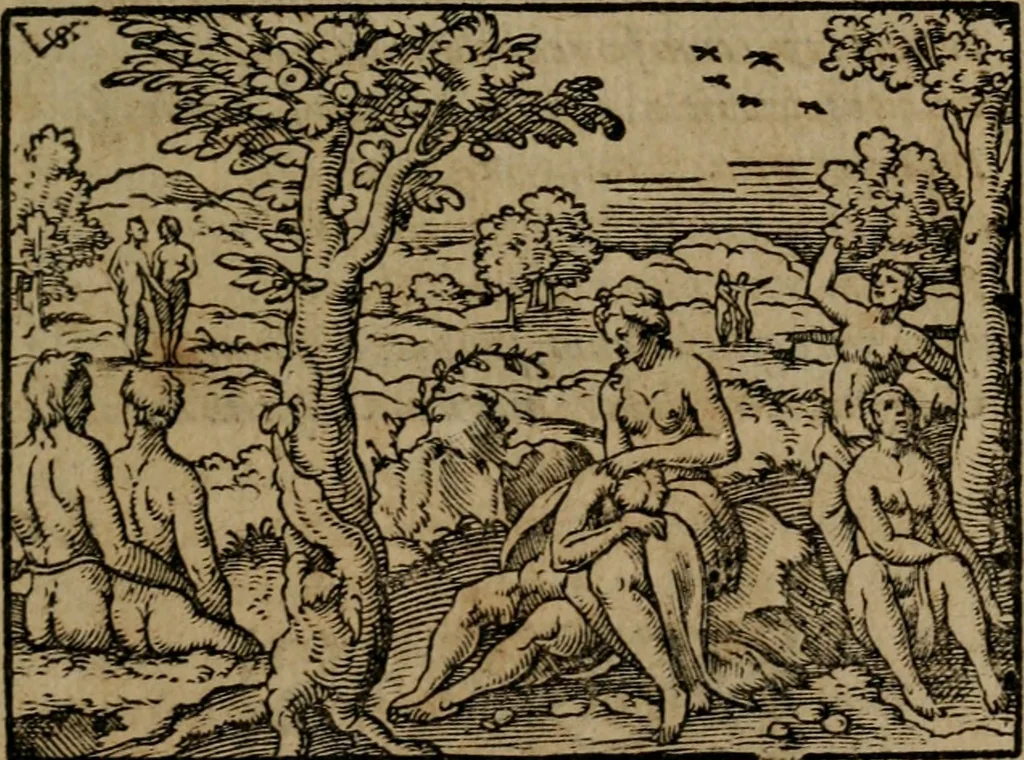 An illustration from Epigrammata Philippi Melanthonis selectiora : formvlis precvm, historiis, paraphrasi dictorum diuinorum, & sententijs grauissimis maxime insignia, 1583, leaf 348