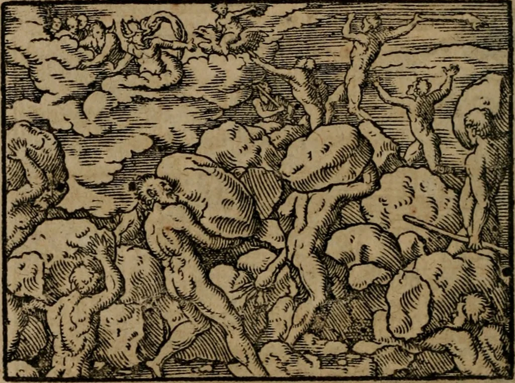 An illustration from Epigrammata Philippi Melanthonis selectiora : formvlis precvm, historiis, paraphrasi dictorum diuinorum, & sententijs grauissimis maxime insignia, 1583, leaf 351