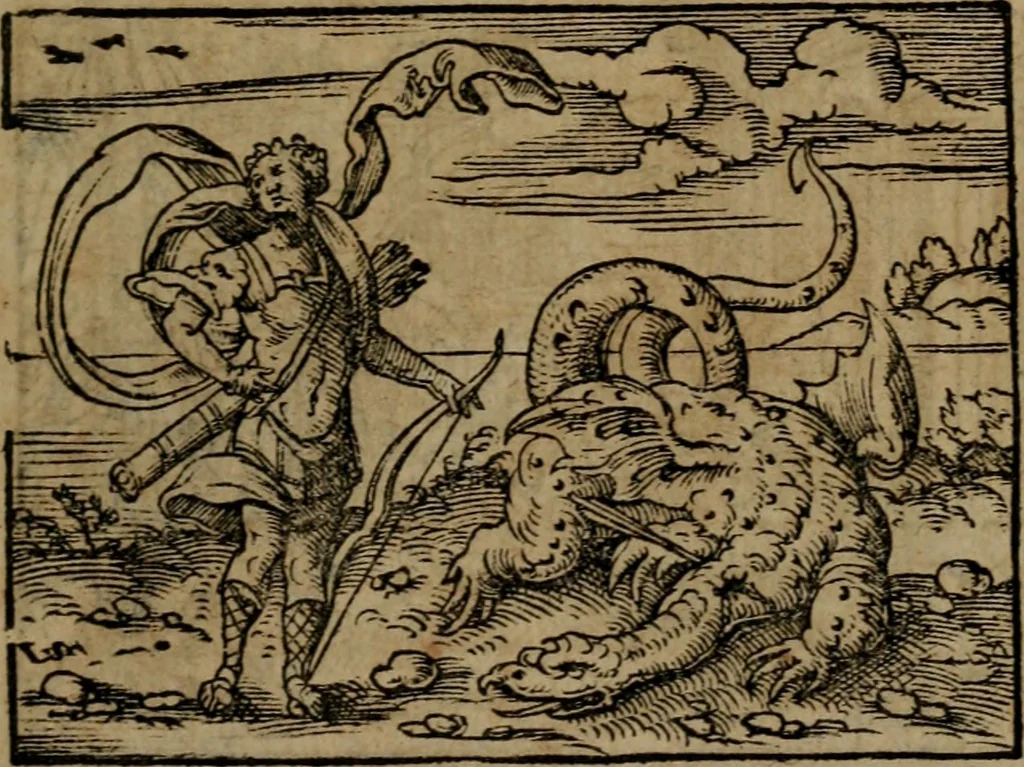 An illustration from Epigrammata Philippi Melanthonis selectiora : formvlis precvm, historiis, paraphrasi dictorum diuinorum, & sententijs grauissimis maxime insignia, 1583, leaf 356