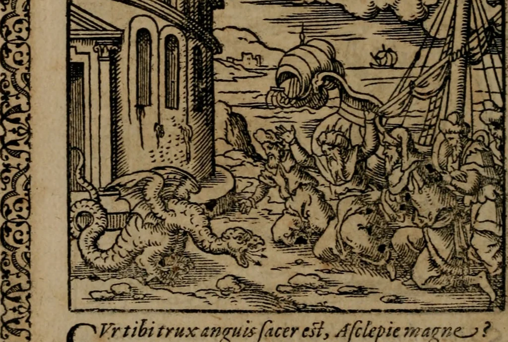 An illustration from Epigrammata Philippi Melanthonis selectiora : formvlis precvm, historiis, paraphrasi dictorum diuinorum, & sententijs grauissimis maxime insignia, 1583, leaf 357