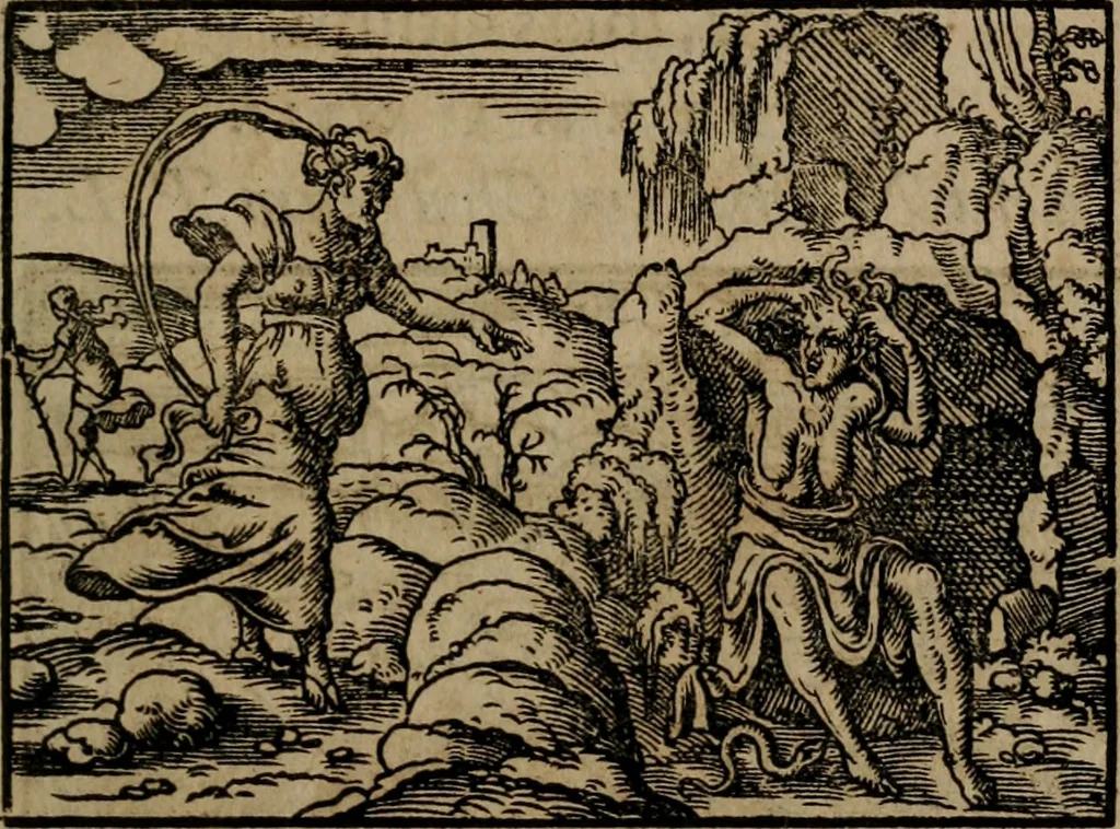 An illustration from Epigrammata Philippi Melanthonis selectiora : formvlis precvm, historiis, paraphrasi dictorum diuinorum, & sententijs grauissimis maxime insignia, 1583, leaf 362