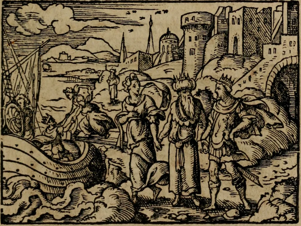 An illustration from Epigrammata Philippi Melanthonis selectiora : formvlis precvm, historiis, paraphrasi dictorum diuinorum, & sententijs grauissimis maxime insignia, 1583, leaf 364