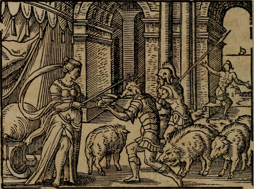 An illustration from Epigrammata Philippi Melanthonis selectiora : formvlis precvm, historiis, paraphrasi dictorum diuinorum, & sententijs grauissimis maxime insignia, 1583, leaf 377
