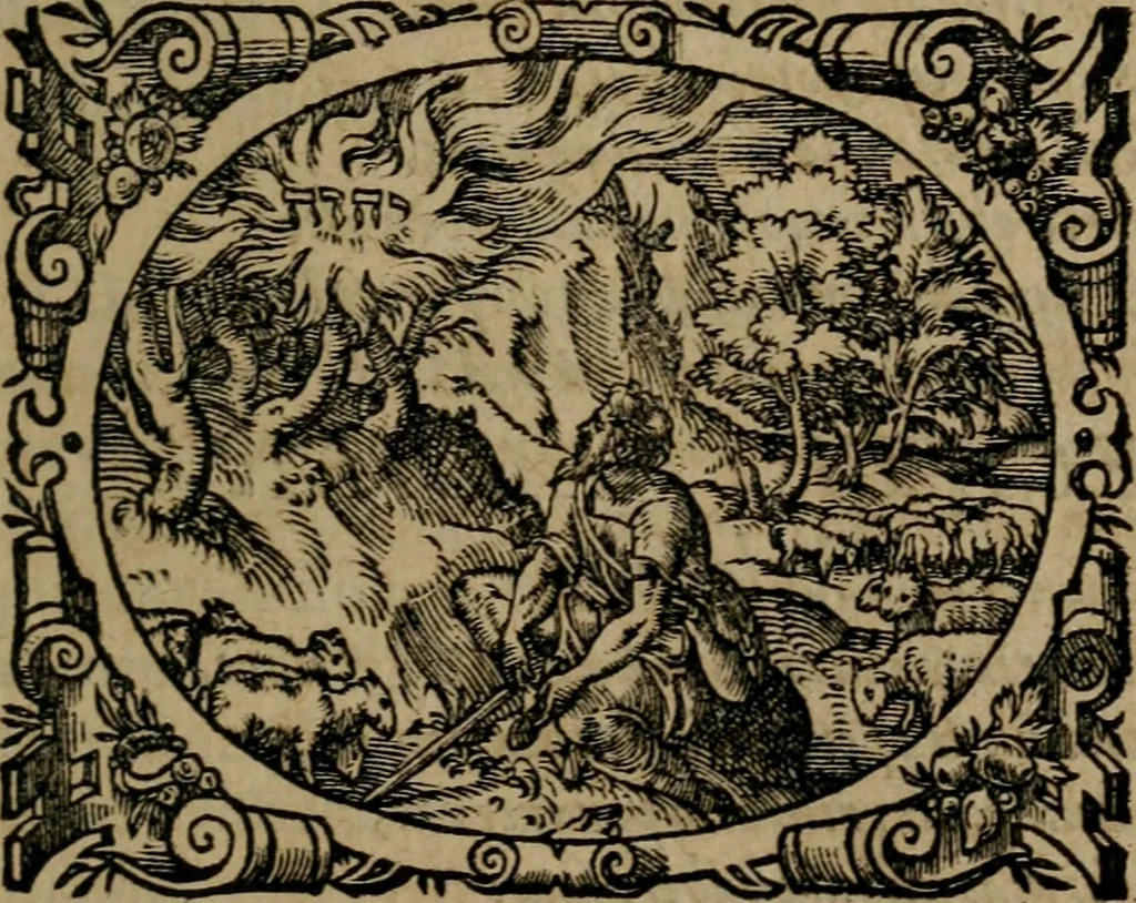 An illustration from Epigrammata Philippi Melanthonis selectiora : formvlis precvm, historiis, paraphrasi dictorum diuinorum, & sententijs grauissimis maxime insignia, 1583, leaf 38