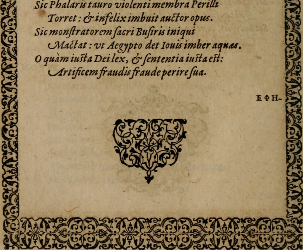 An illustration from Epigrammata Philippi Melanthonis selectiora : formvlis precvm, historiis, paraphrasi dictorum diuinorum, & sententijs grauissimis maxime insignia, 1583, leaf 409