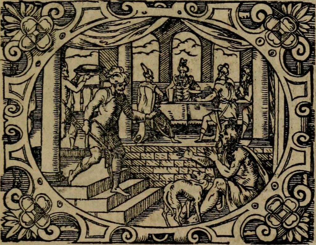 An illustration from Epigrammata Philippi Melanthonis selectiora : formvlis precvm, historiis, paraphrasi dictorum diuinorum, & sententijs grauissimis maxime insignia, 1583, leaf 42