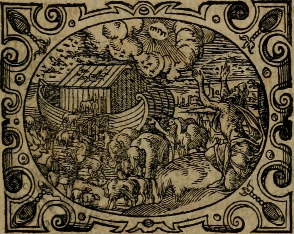 An illustration from Epigrammata Philippi Melanthonis selectiora : formvlis precvm, historiis, paraphrasi dictorum diuinorum, & sententijs grauissimis maxime insignia, 1583, leaf 450
